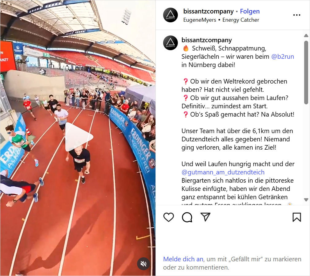 B2Run Nürnberg 2025 Instagram Post Screenshot