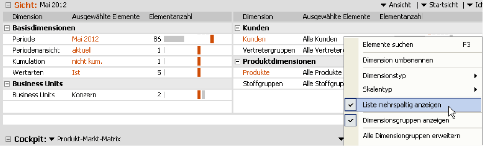 Liste mehrspaltig anzeigen
